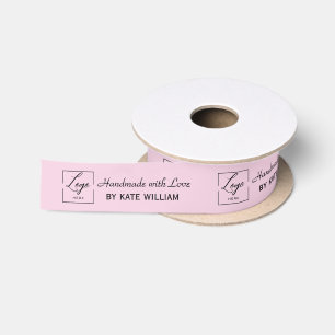 Custom logo script sewing label satin ribbon