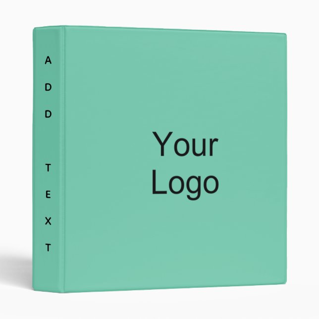 Custom, Logo, Seafoam Green. 3 Ring Binder (Front/Spine)