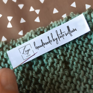 Custom logo sew on label satin ribbon