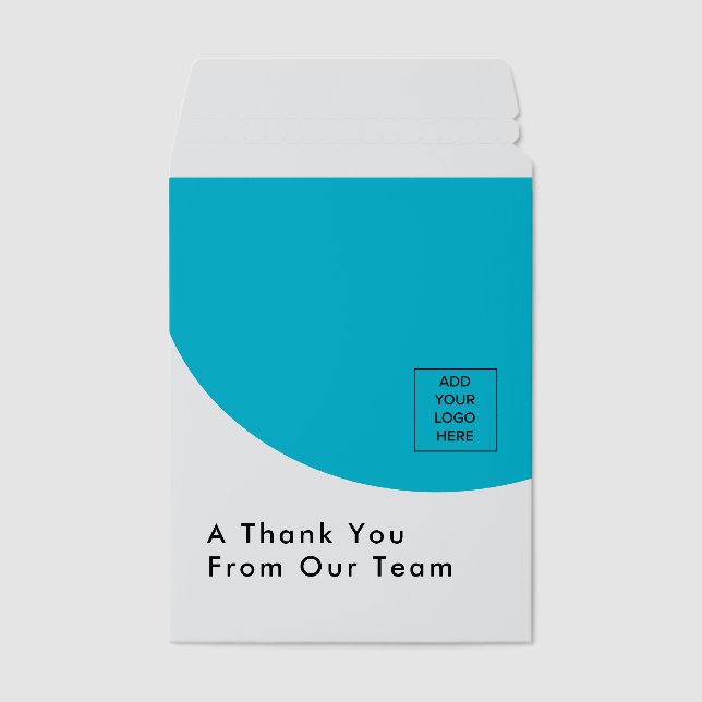 Custom Logo Shipping Modern Black Teal Business Envelope Mailers (Front)