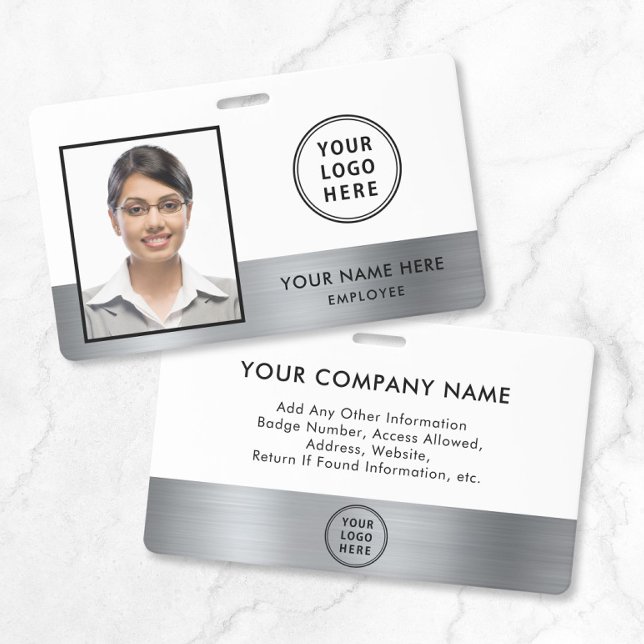 Custom Logo Silver Employee Photo ID Badge (Custom Logo Silver Employee Photo ID Badge)