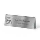 Custom Logo Silver Gray Professional Business