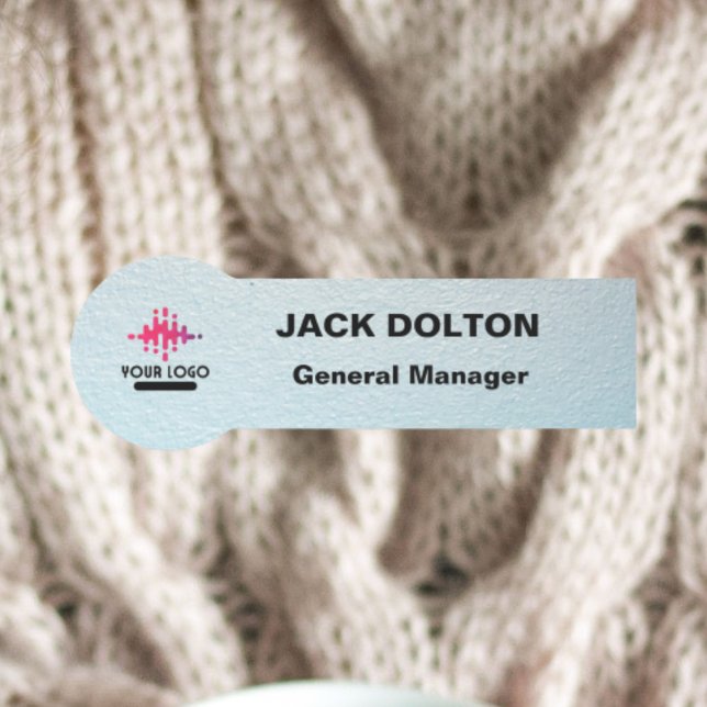 Custom Logo Silver Name Tag for Staff Members (Creator Uploaded)