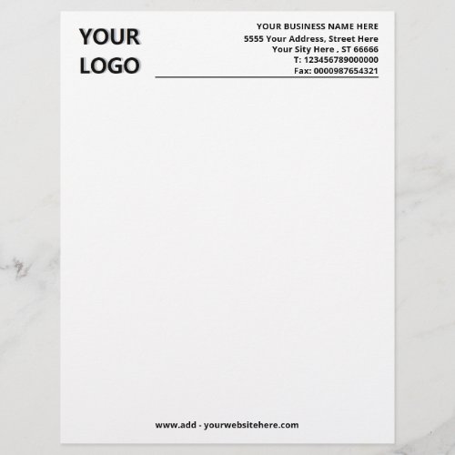 Custom Logo Simple Business Office Letterhead