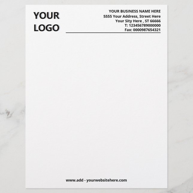 Custom Logo Simple Business Office Letterhead (Front)