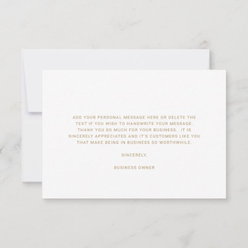 Custom Logo Simple Elegant Gold Business Thank You Card 