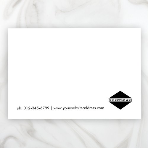 Custom Logo Simple Elegant Note Card