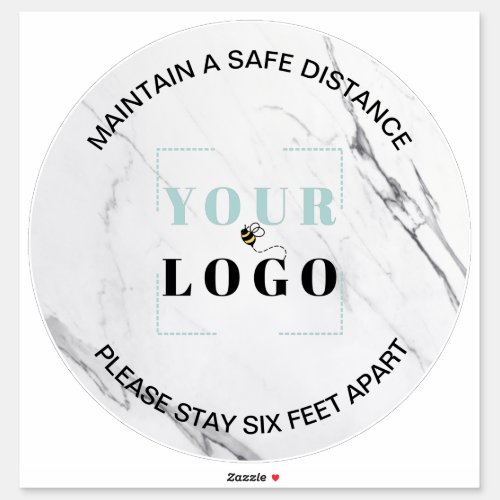 Custom Logo Six Feet Apart Marble Floor Marker Sticker