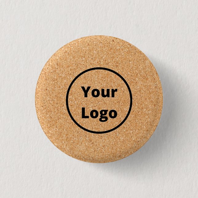 Custom logo  sliced wood block button (Front)