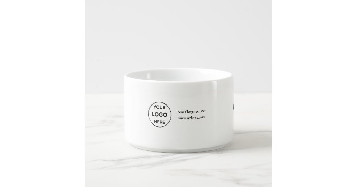 Custom Logo Slogan Text Modern Business Corporate Bowl Zazzle