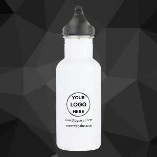 Custom Logo Slogan Text Modern Business Corporate Stainless Steel Water Bottle