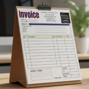 Custom Logo Small Business Invoice Sales Receipt O Notepad