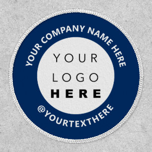 Custom Logo Small Business Office Grey Blue Navy Patch
