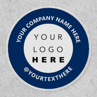 Custom Logo Small Business Office Grey Blue Navy Patch