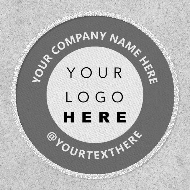 Custom Logo Small Business Office Grey Blue Silver Patch (Front)