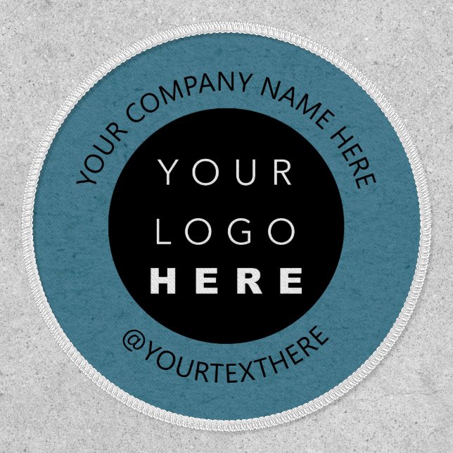 Custom Logo Small Business Office Teal Blue Patch (Front)