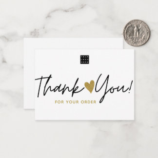 Custom Logo Small Business Order Thank You Note Card