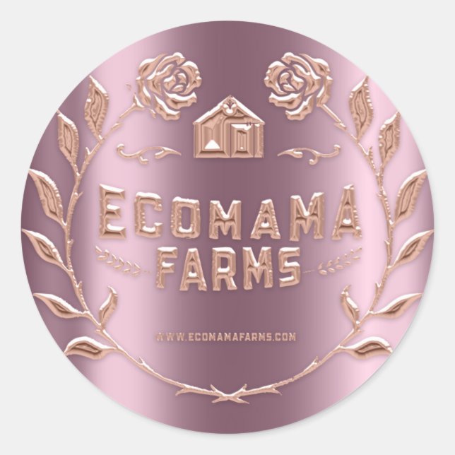 Custom Logo Small Business Tester Sample Rose Classic Round Sticker (Front)