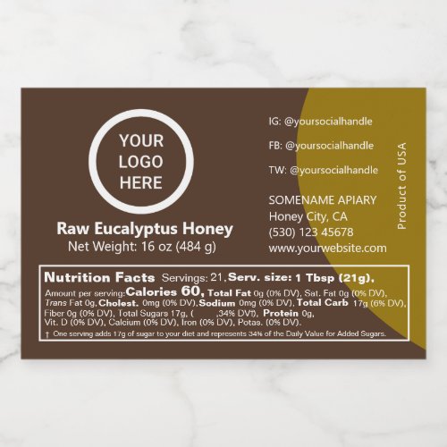 Custom Logo Small Container FDA Complaint Honey Food Label