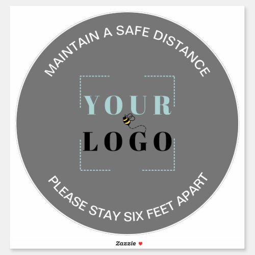 Custom Logo Social Distancing Grey Floor Marker Sticker