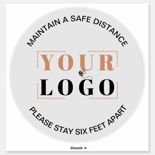 Custom Logo Social Distancing Lt Grey Floor Marker Sticker
