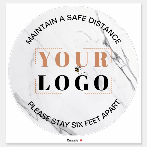 Custom Logo Social Distancing Marble Floor Marker Sticker