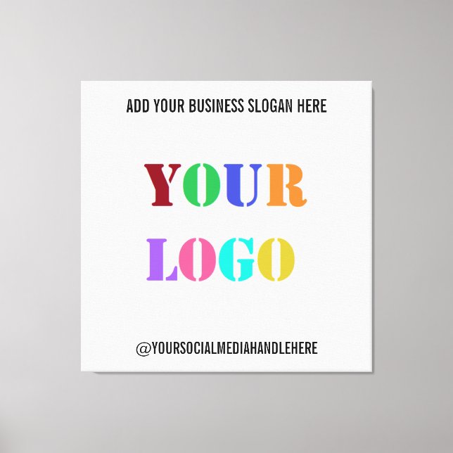 Custom Logo Social Media Canvas Print Example (Front)
