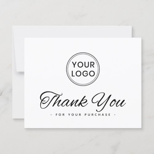 Custom logo social media elegant thank you card