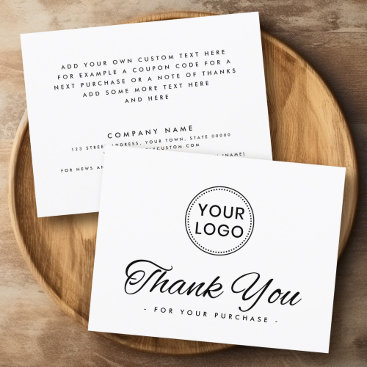 Custom logo social media elegant thank you card