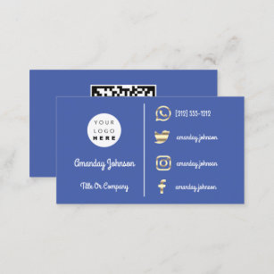  Custom Logo Social Media Gold QR Code Twitters Business Card