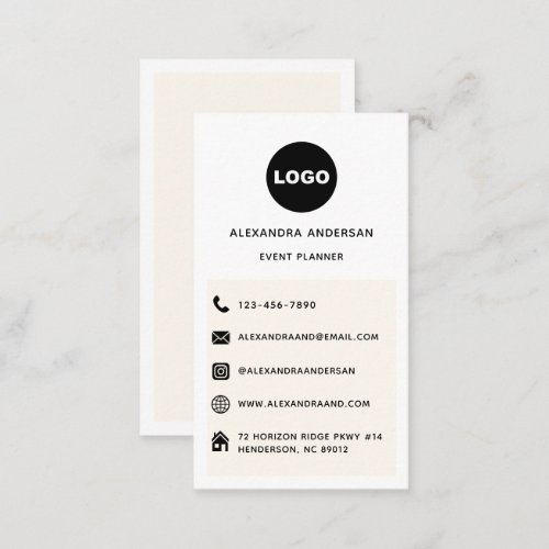 Custom Logo Social Media Icons Modern Professional Business Card