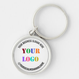 Custom Logo Social Media Promo Business Keychain