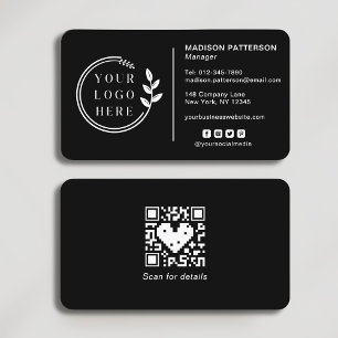 Custom Logo Social Media QR Code Business Card
