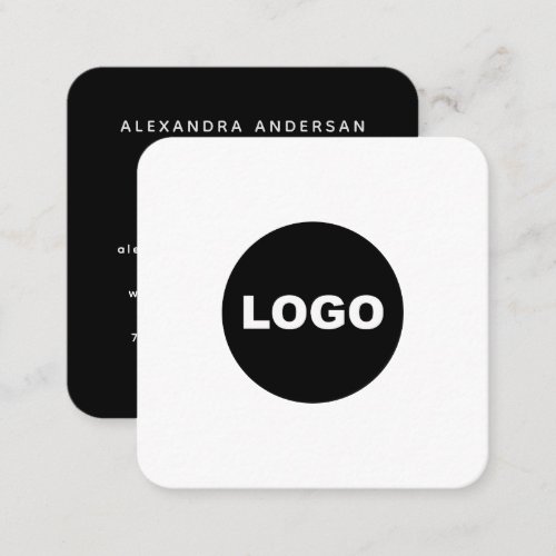Custom Logo Social Media Simple Modern Minimalist Square Business Card