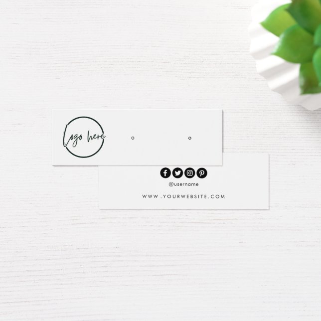 Custom logo social media stud earring display card (Desk)