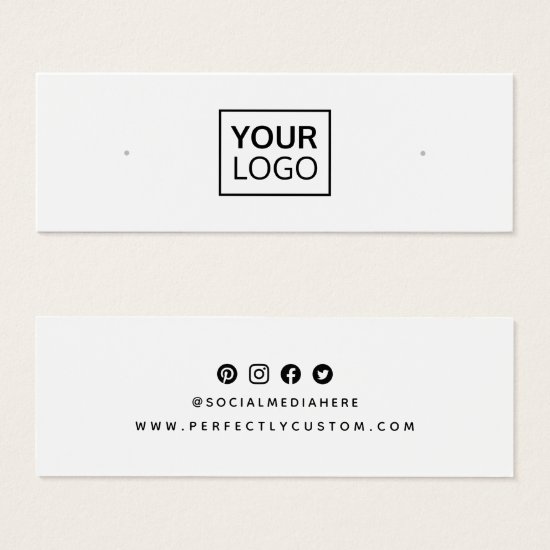 Custom logo social media stud earring display card