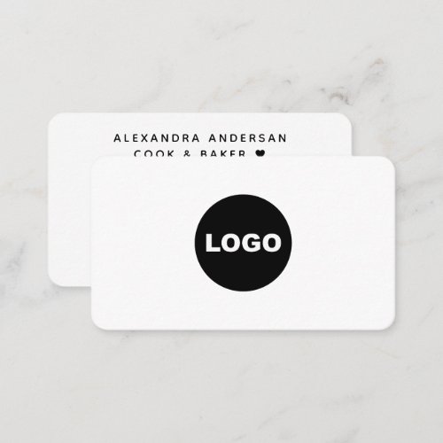 Custom Logo Social Media White Modern Minimalist Business Card