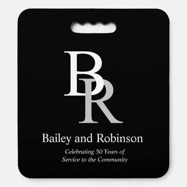 Custom Logo Sports Stadium Seat Cushion  Black (Front Vertical)