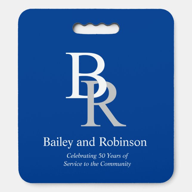 Custom Logo Sports Stadium Seat Cushion Blue (Front Vertical)