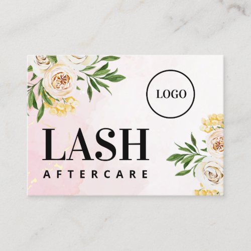 Custom Logo Spring Lashes Aftercare Card