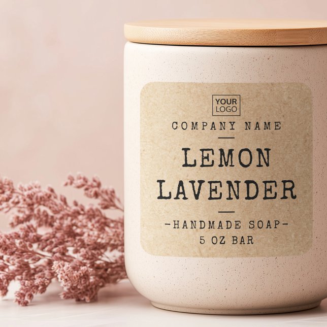 Custom logo square Kraft paper look product labels (Custom logo square Kraft paper look product labels)