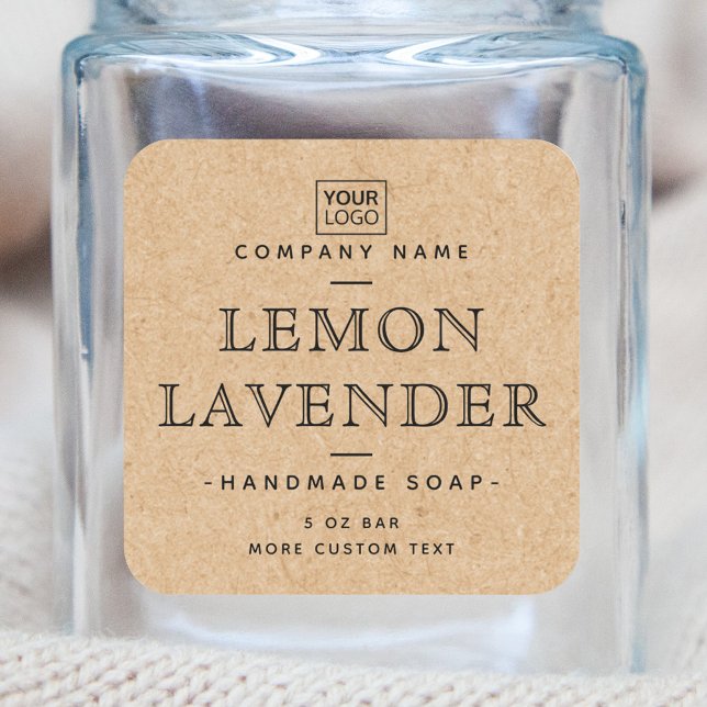 Custom logo square Kraft paper look product labels (Creator Uploaded)