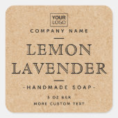 Custom logo square Kraft paper look product labels | Zazzle