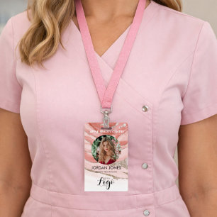 custom logo staff Photo pink glitter salon spa Badge