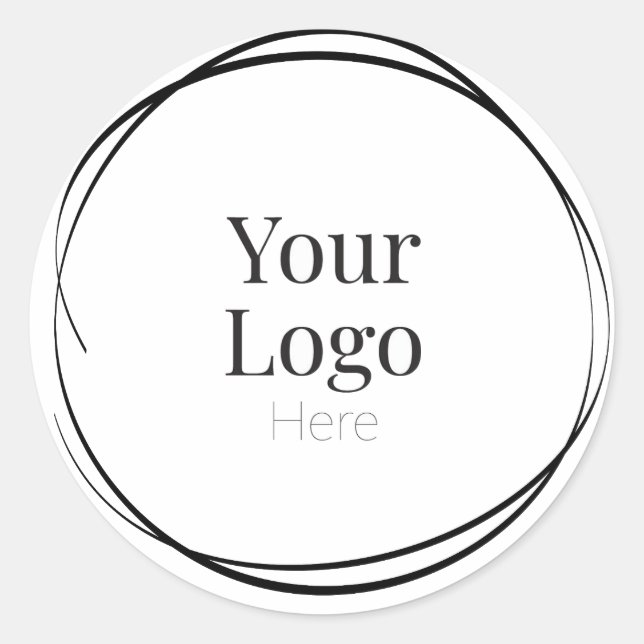 Custom Logo Stickers with Simple Hand Drawn Circle (Front)