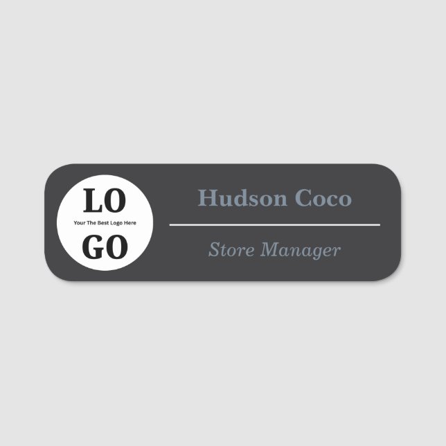 Custom Logo Store Employee Magnetic  Name Tag (Front)