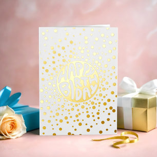 Custom Logo Stylish Modern Business Happy Birthday Foil Greeting Card
