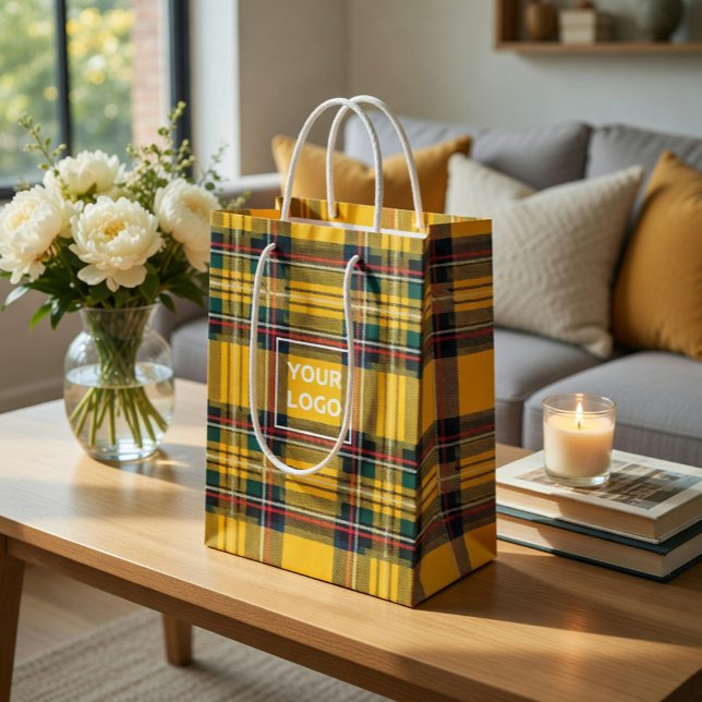 Custom Logo Tartan Paper Gift Bag (Creator Uploaded)
