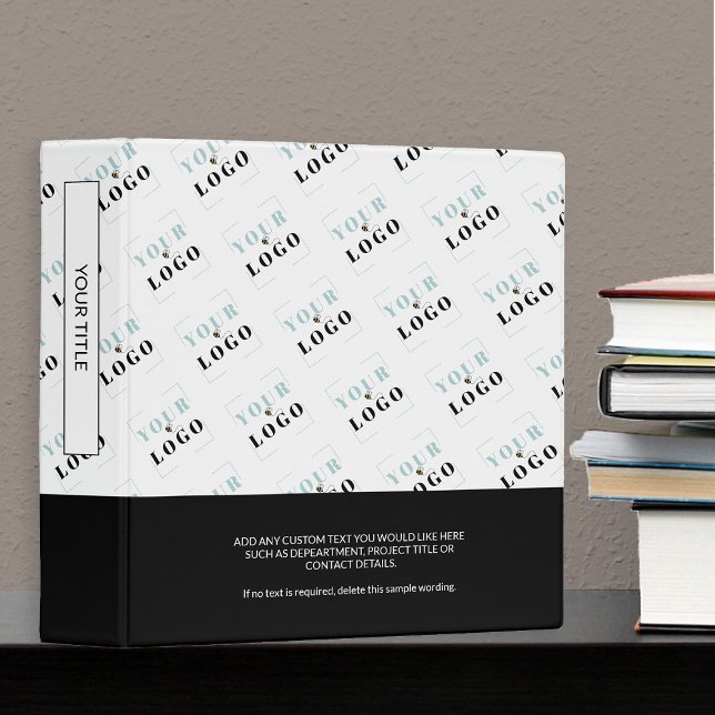 Custom Logo Template Diagonal Tiled Repeat Pattern 3 Ring Binder (Logo Branded Ring Binders by Busy Business Bee)