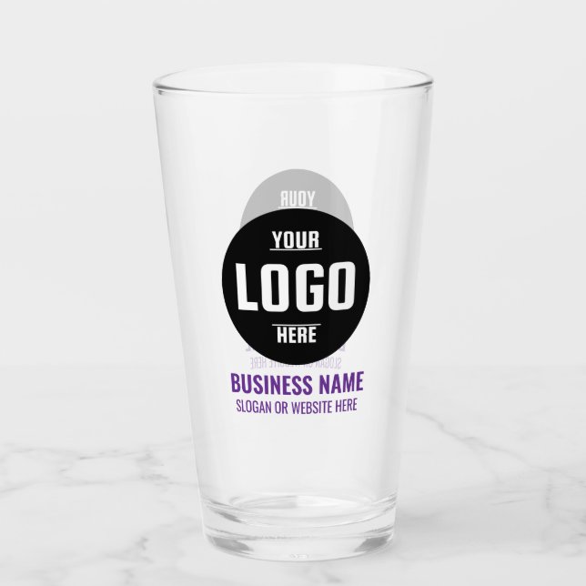 Custom Logo & Text 16oz Personalized Beer Glass (Front)